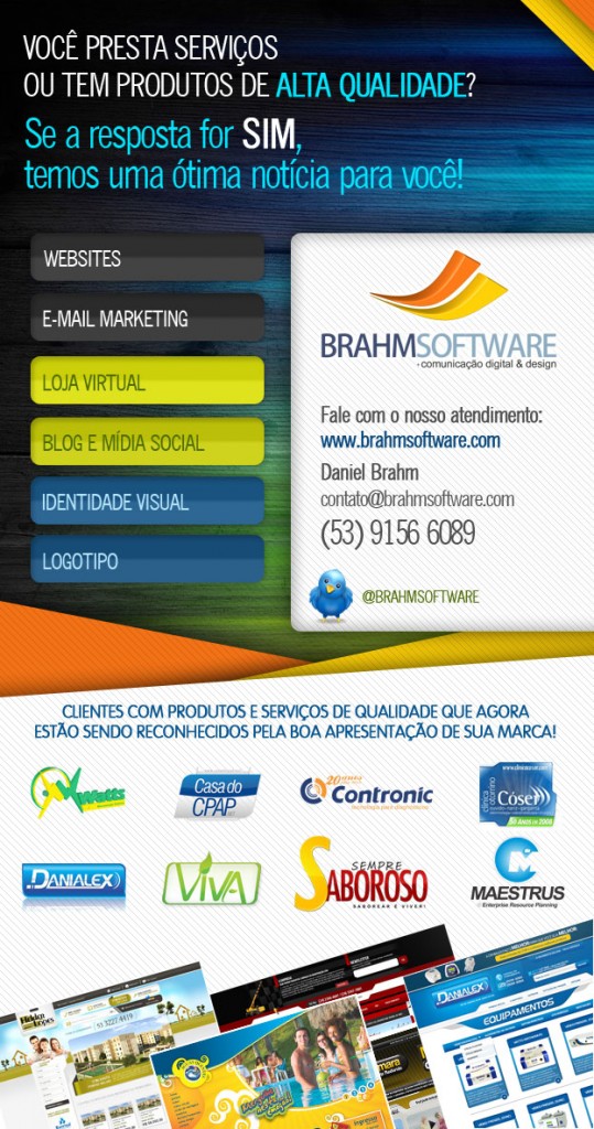 BrahmSoftware.com - criação de sites,  criação de sites de comércio eletrônico, criação e distribuição de e-mail marketing, criação de identidade visual e logomarcas