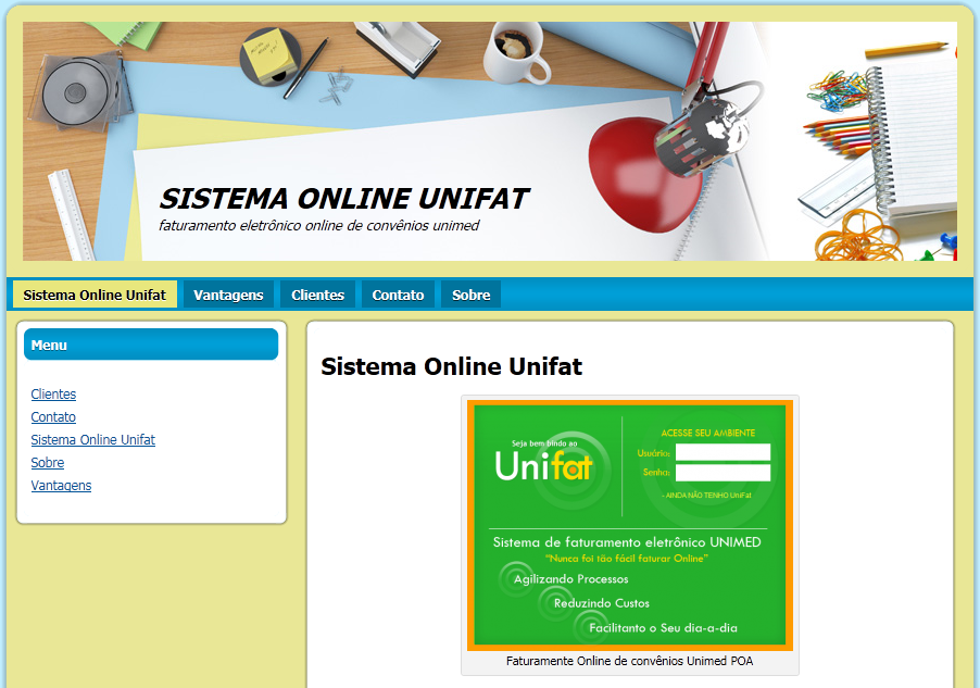 Novo site sistema online unifat parafaturamento de convenios unimed